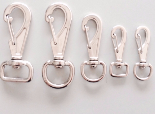 MOSQUETÃO ZAMAC PQ MD GD BASE REDONDA OU QUADRADA